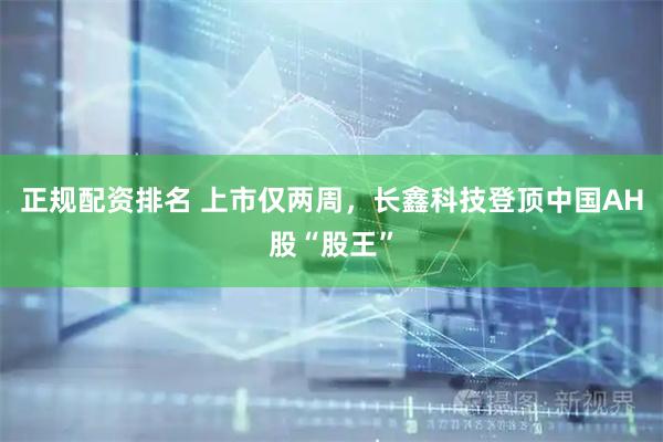 正规配资排名 上市仅两周，长鑫科技登顶中国AH股“股王”